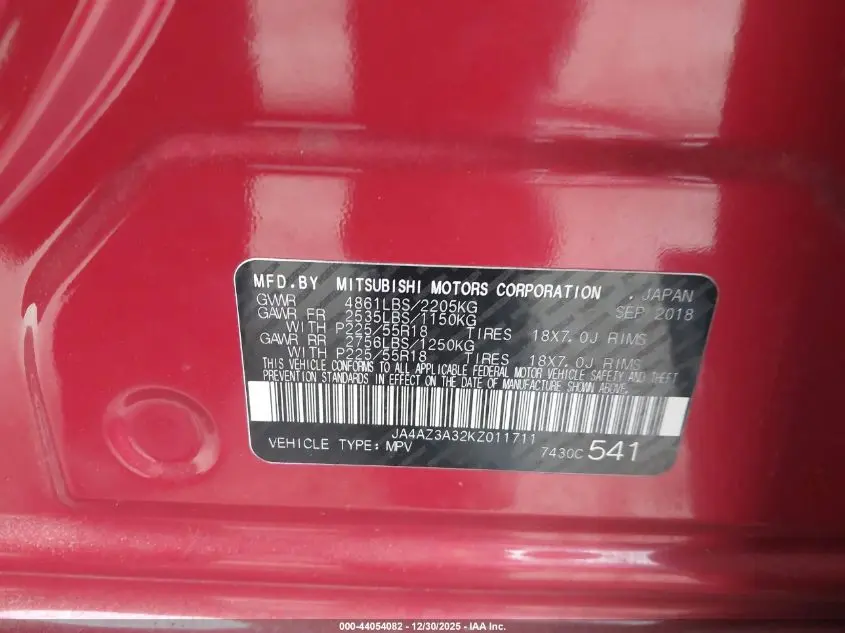 2019 MITSUBISHI OUTLANDER ES