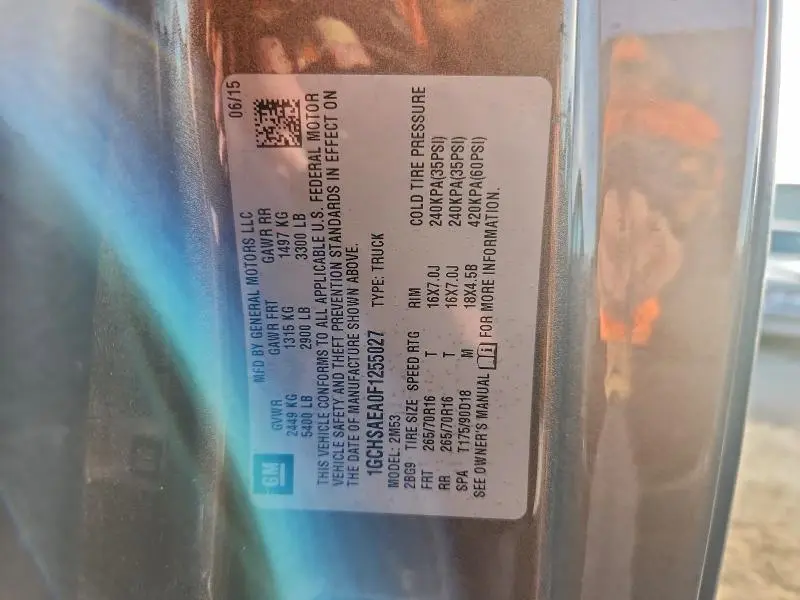 2015 CHEVROLET COLORADO   