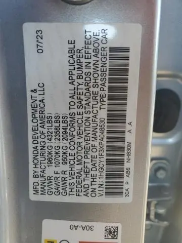 2023 HONDA ACCORD EX  