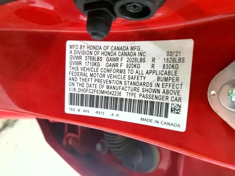 2021 HONDA CIVIC LX  