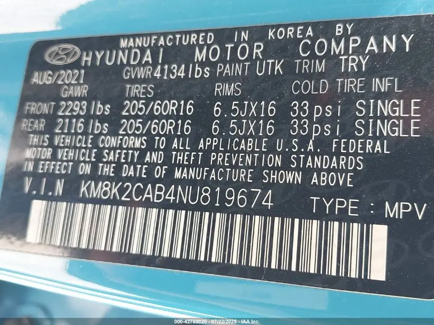 2022 HYUNDAI KONA SE
