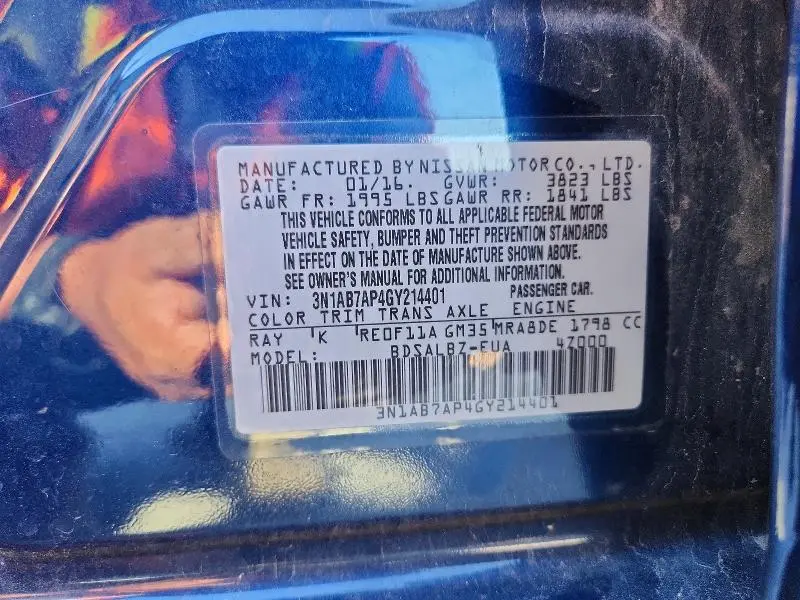 2016 NISSAN SENTRA S  