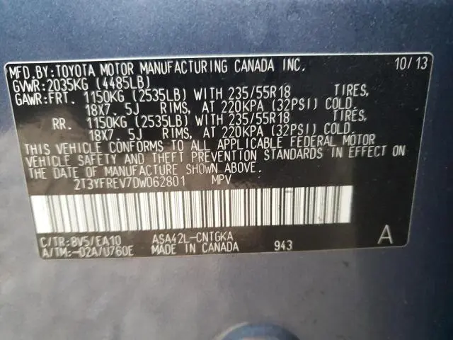 2013 TOYOTA RAV4 LIMITED
