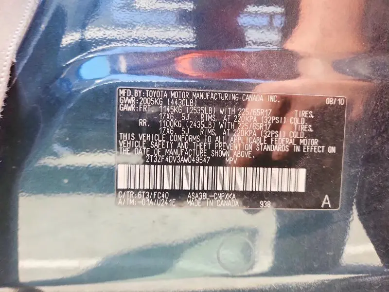 2010 TOYOTA RAV4 BASE  