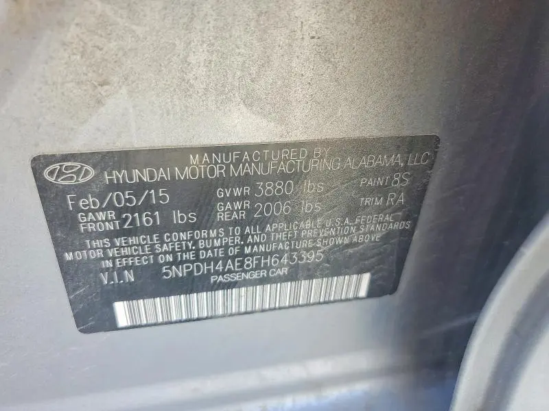 2015 HYUNDAI ELANTRA SE  