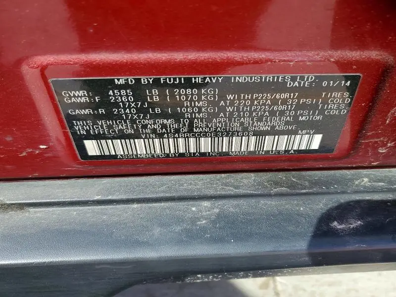 2014 SUBARU OUTBACK 2.5I PREMIUM  