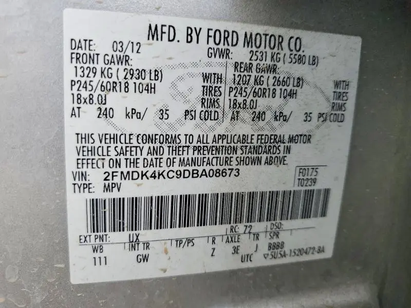 2013 FORD EDGE   