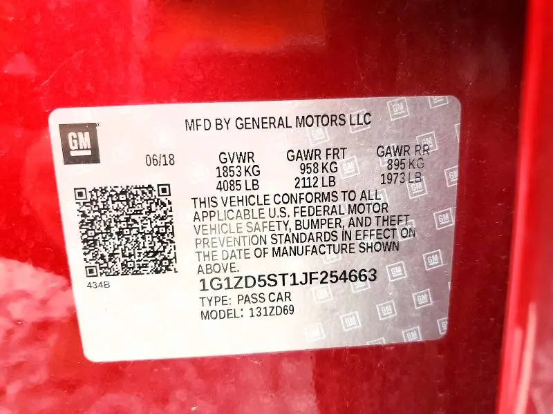 2018 CHEVROLET MALIBU LT  