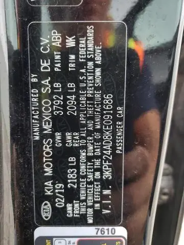 2019 KIA FORTE FE