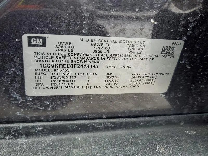 2015 CHEVROLET SILVERADO K1500 LT  