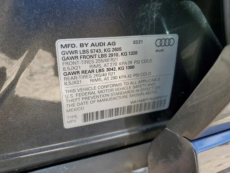 2021 AUDI SQ5 SPORTBACK PRESTIGE  