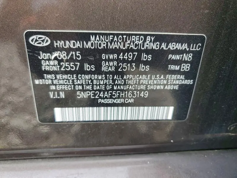 2015 HYUNDAI SONATA SE  