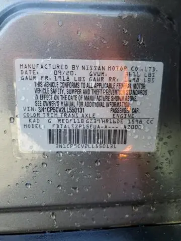 2020 NISSAN KICKS SV  