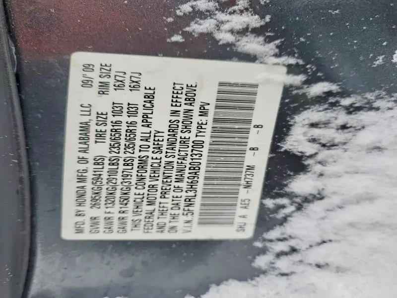 2010 HONDA ODYSSEY EXL  