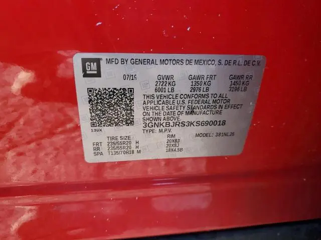 2019 CHEVROLET BLAZER RS  