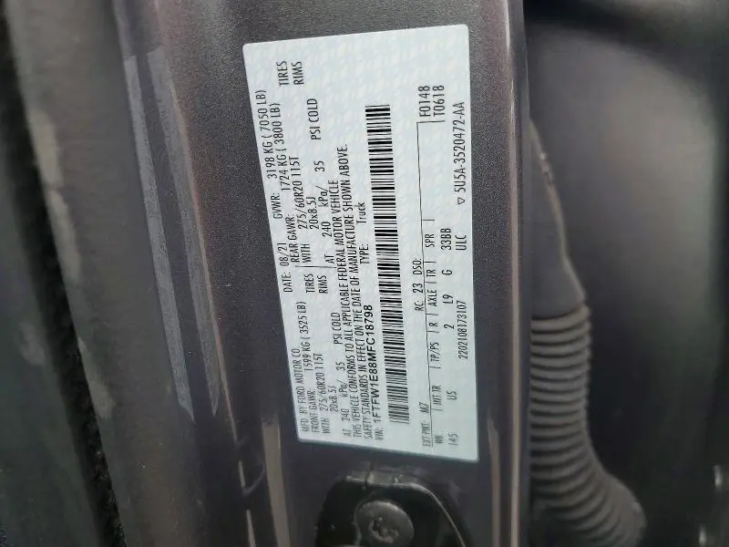 2021 FORD F150 SUPERCREW  