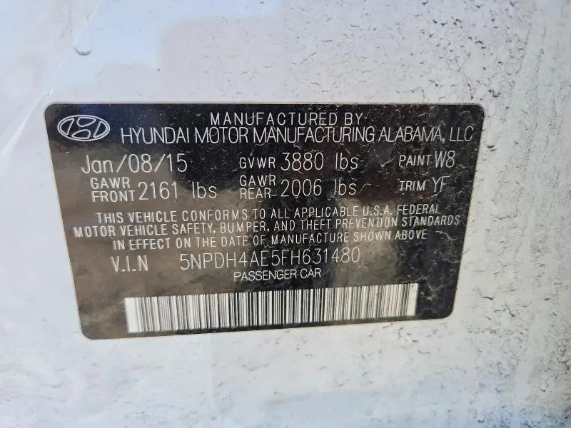 2015 HYUNDAI ELANTRA LIMITED  