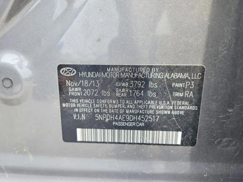 2013 HYUNDAI ELANTRA GLS  