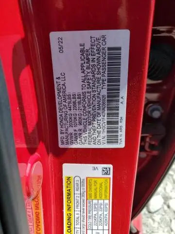 2022 HONDA ACCORD SPORT SE  