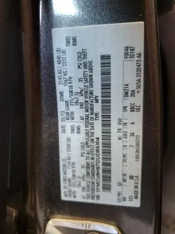 2013 FORD ESCAPE SEL  