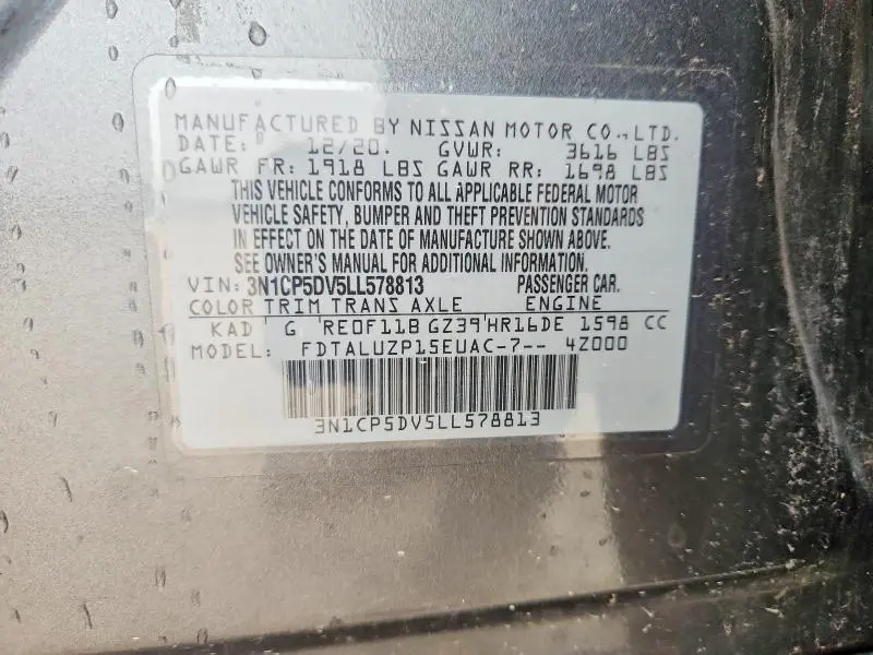 2020 NISSAN KICKS SR  