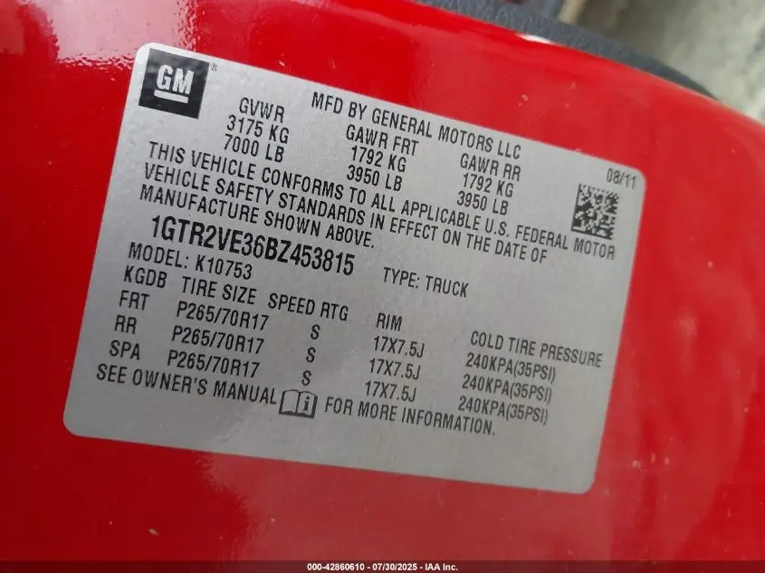2011 GMC SIERRA 1500 SLE