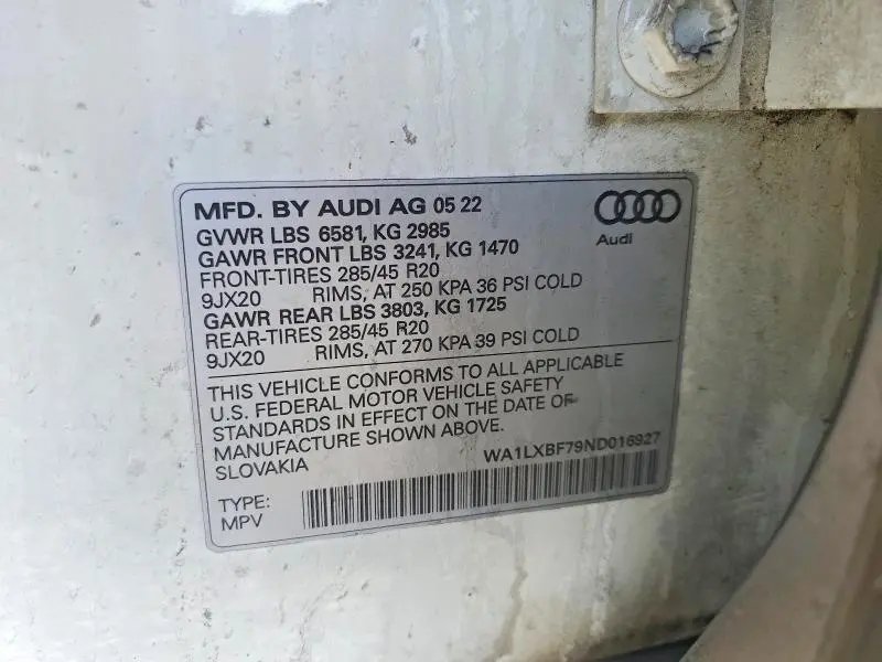 2022 AUDI Q7 PREMIUM PLUS  