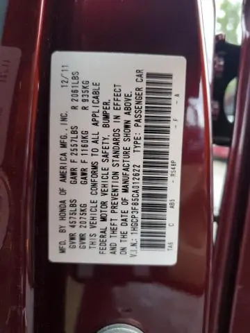 2012 HONDA ACCORD EXL