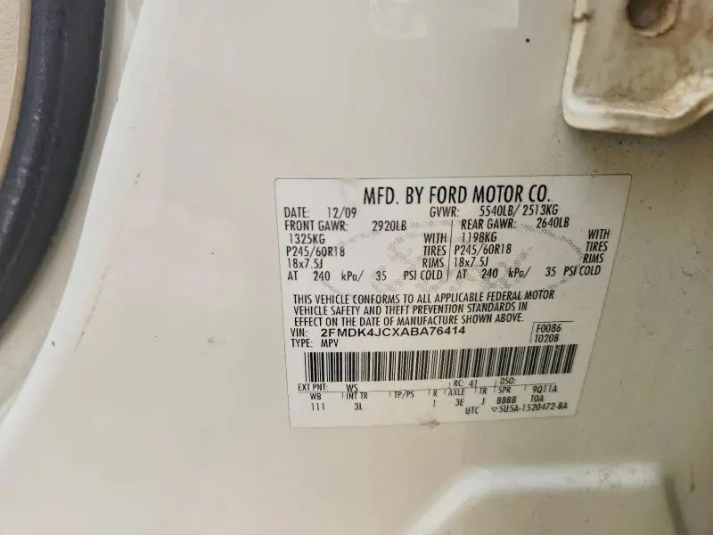 2010 FORD EDGE SEL  