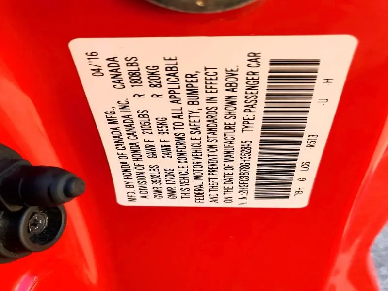 2016 HONDA CIVIC EXL  