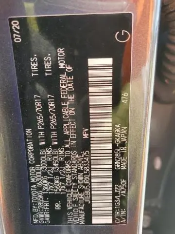 2020 TOYOTA 4RUNNER SR5/SR5 PREMIUM  