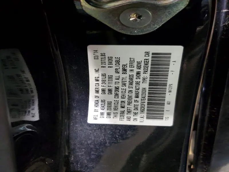 2014 HONDA ACCORD EXL  