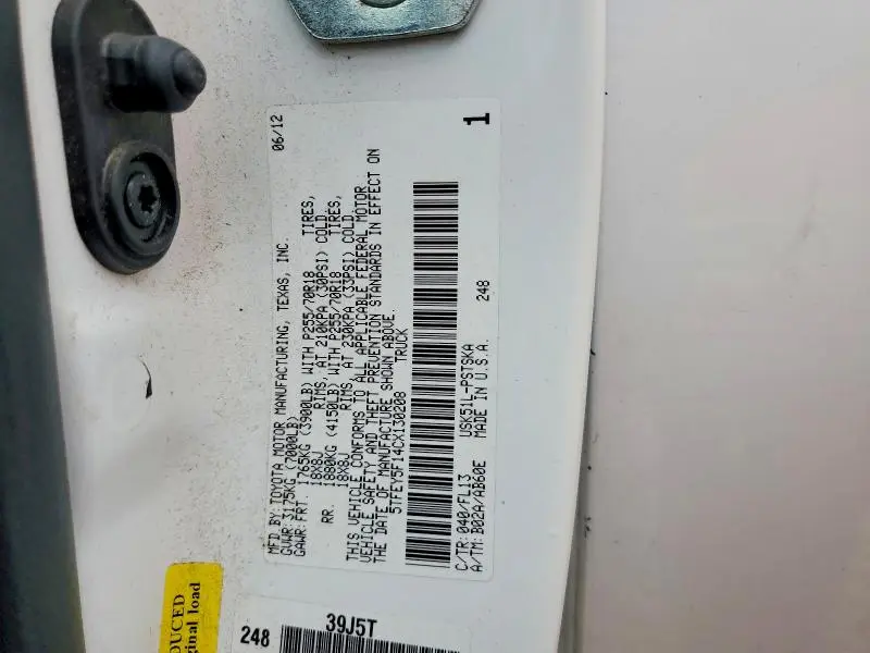 2012 TOYOTA TUNDRA CREWMAX SR5  
