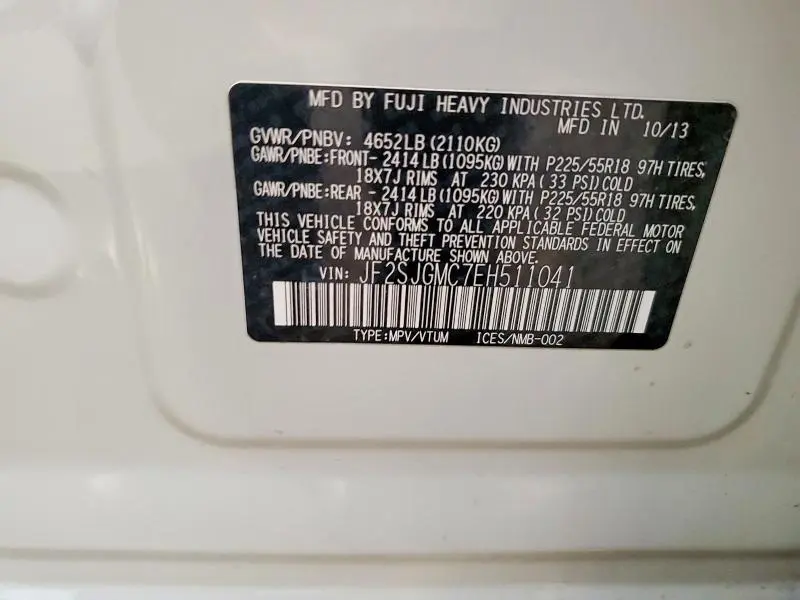 2014 SUBARU FORESTER 2.0XT TOURING  