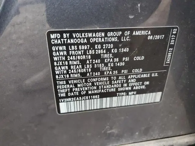 2018 VOLKSWAGEN ATLAS   