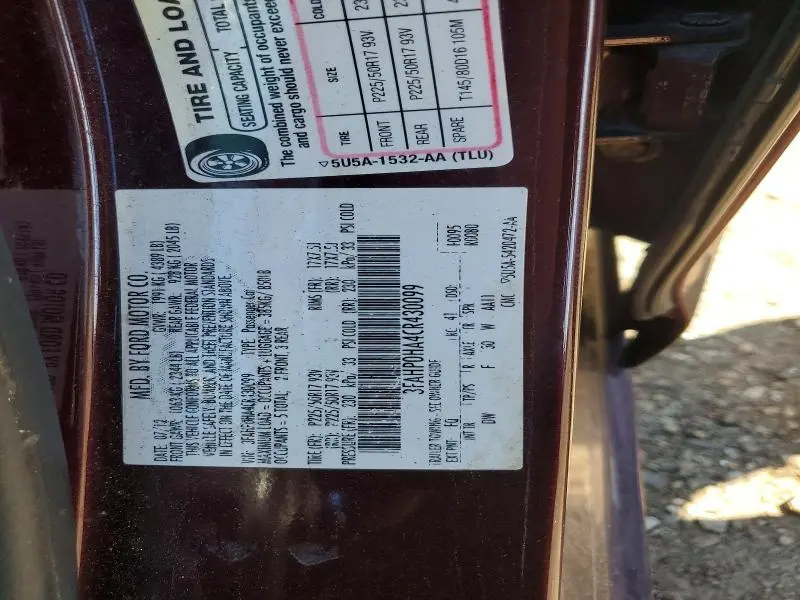 2012 FORD FUSION SE  