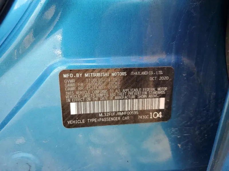 2021 MITSUBISHI MIRAGE G4 ES  