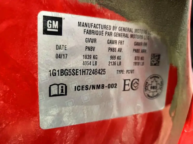 2017 CHEVROLET CRUZE LT  