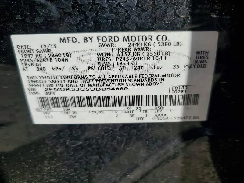 2013 FORD EDGE SEL  