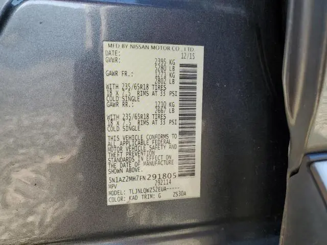 2015 NISSAN MURANO S  