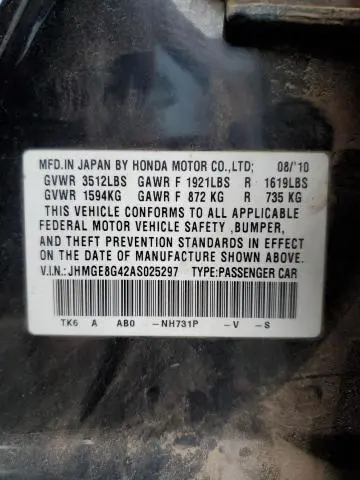 2010 HONDA FIT SPORT