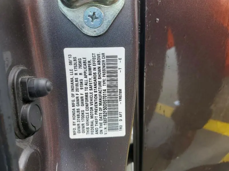 2013 HONDA CIVIC LX  