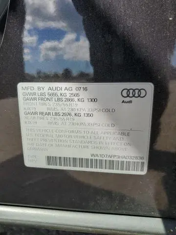 2017 AUDI Q5 PREMIUM PLUS S-LINE  