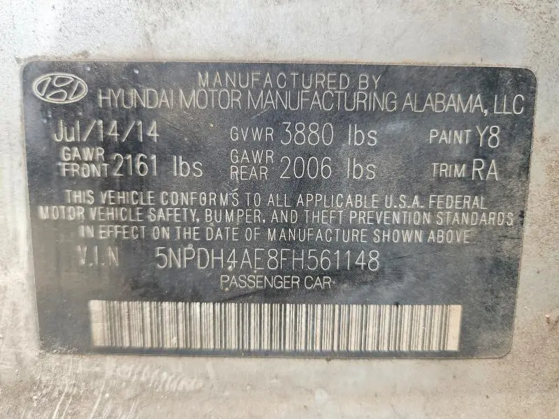 2015 HYUNDAI ELANTRA SE  