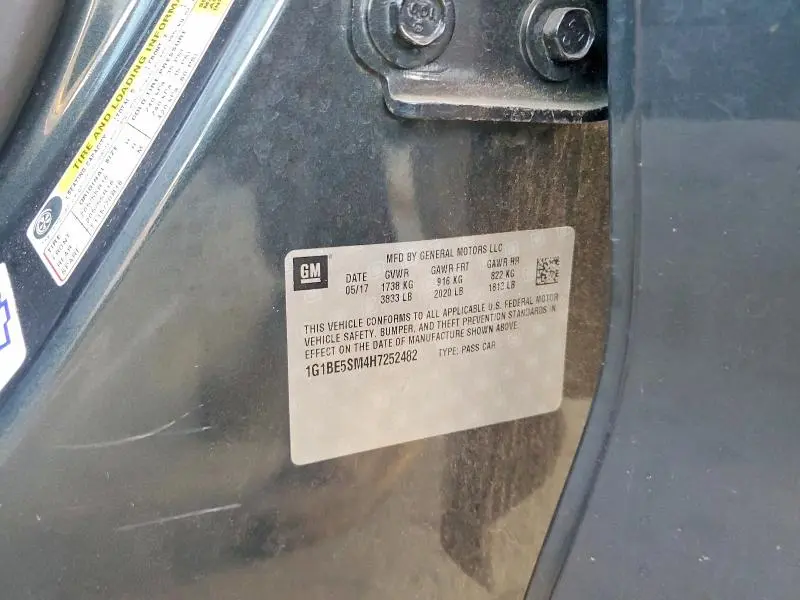 2017 CHEVROLET CRUZE LT  