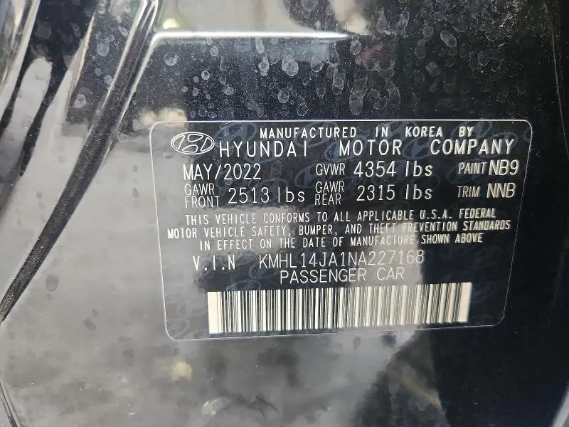 2022 HYUNDAI SONATA SEL  