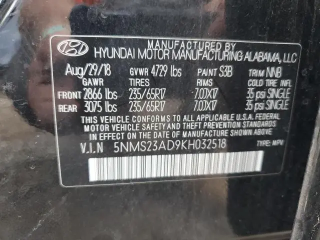 2019 HYUNDAI SANTA FE SE  