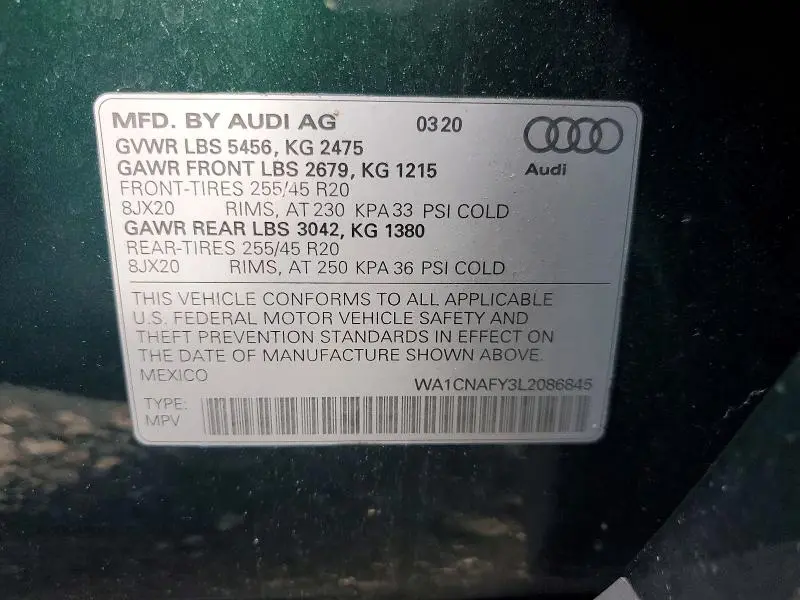 2020 AUDI Q5 PRESTIGE  