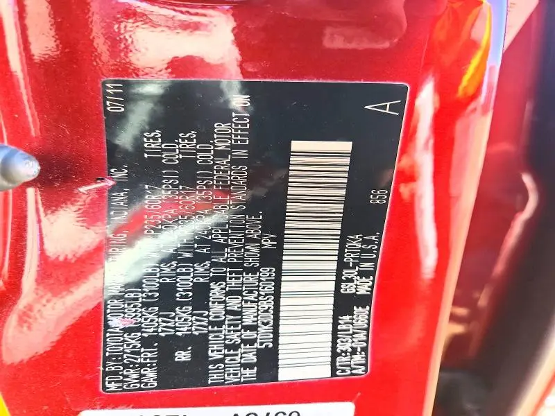 2011 TOYOTA SIENNA XLE 8-PASSENGER  