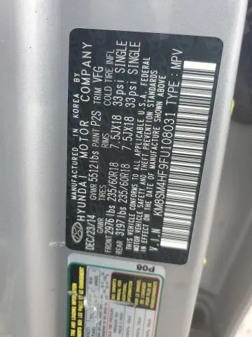 2015 HYUNDAI SANTA FE GLS  